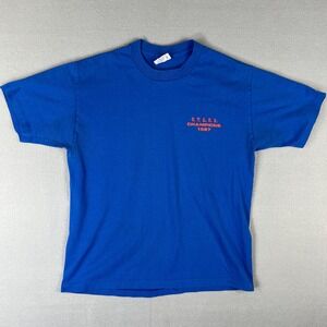 VTG GTASA Champions 1987 T Shirt Fits Medium Blue Single Stich 1980s Made in USA